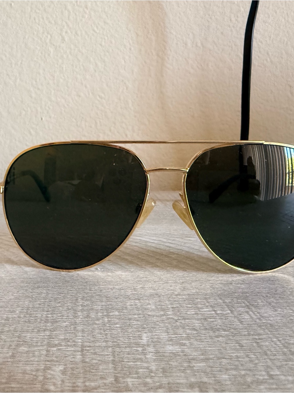 Michael Kors Gold Frame Black Lens Aviator Sunglasses - Picture 2 of 5